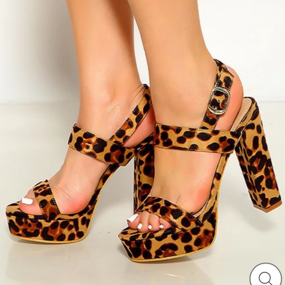 Leopard Print Chunky Heel